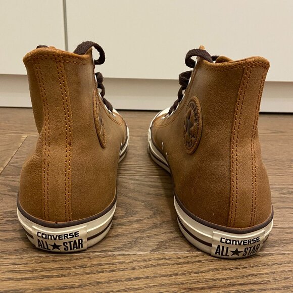 Converse Chuck Taylor Hi Top Sneakers - Brown Leather - Unisex - EUC - Picture 5 of 9